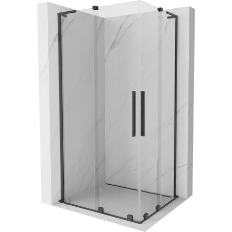Mexen Velar L Duo kabina prysznicowa rozsuwana 90 x 80 cm, transparent, gun gray szczotkowany - 871-090-080-02-03-66