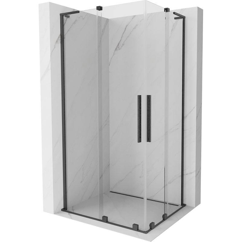 Mexen Velar L Duo kabina prysznicowa rozsuwana 100 x 90 cm, transparent, gun gray szczotkowany - 871-100-090-02-03-66