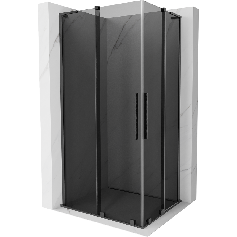 Mexen Velar L Duo kabina prysznicowa rozsuwana 100 x 90 cm, grafit, gun gray szczotkowany - 871-100-090-02-43-66