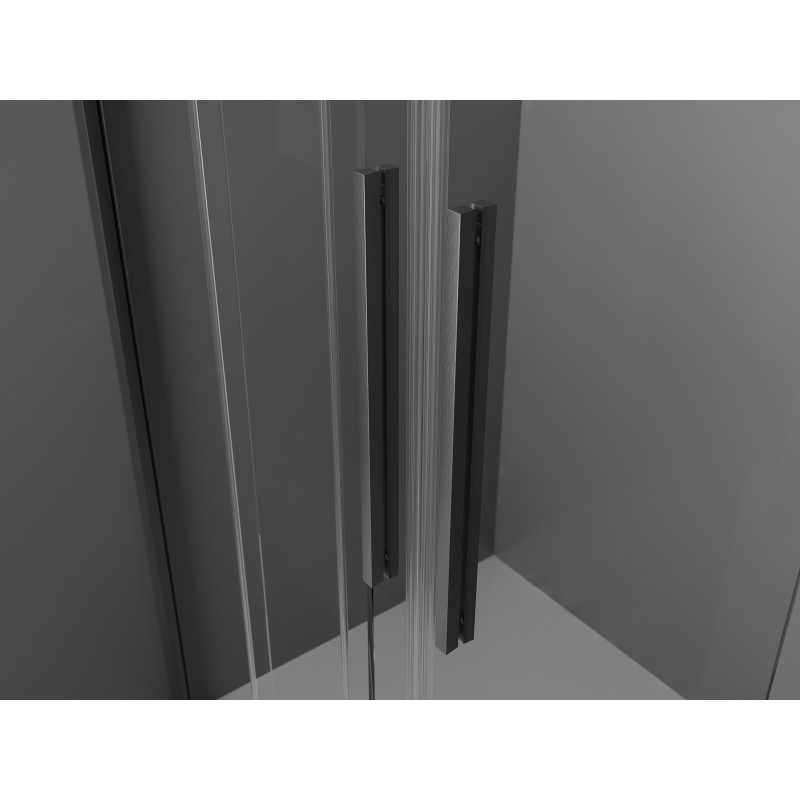 Mexen Velar L Duo kabina prysznicowa rozsuwana 90 x 80 cm, transparent, gun gray szczotkowany - 871-090-080-02-03-66