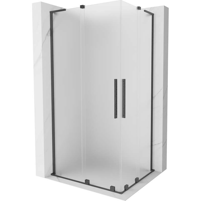 Mexen Velar L Duo kabina prysznicowa rozsuwana 90 x 80 cm, szron, gun gray szczotkowany - 871-090-080-02-33-66