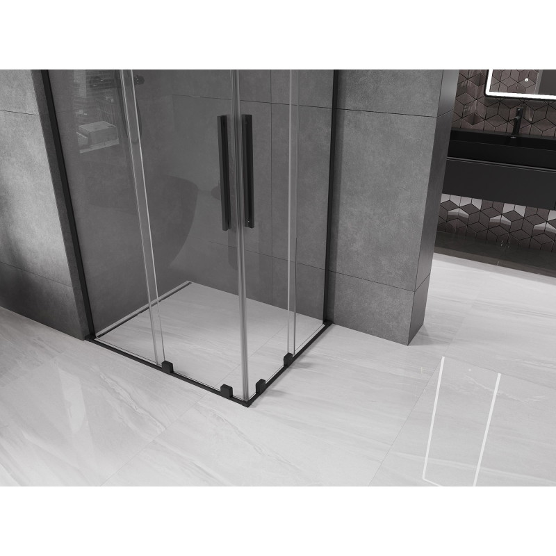Mexen Velar L Duo kabina prysznicowa rozsuwana 100 x 90 cm, transparent, czarna - 871-100-090-02-03-70