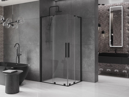 Mexen Velar L Duo kabina prysznicowa rozsuwana 100 x 90 cm, transparent, czarna - 871-100-090-02-03-70