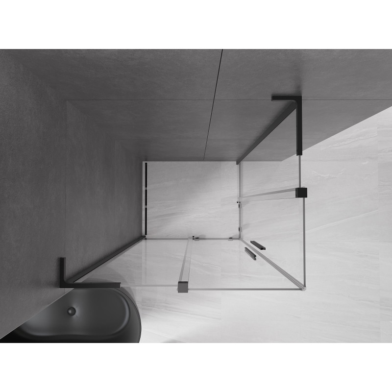 Mexen Velar L Duo kabina prysznicowa rozsuwana 100 x 90 cm, transparent, czarna - 871-100-090-02-03-70