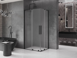Mexen Velar L Duo kabina prysznicowa rozsuwana 100 x 90 cm, szron, czarna - 871-100-090-02-33-70