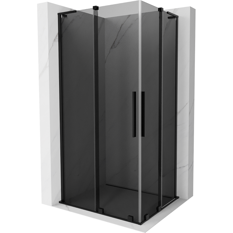 Mexen Velar L Duo kabina prysznicowa rozsuwana 90 x 80 cm, grafit, czarna - 871-090-080-02-43-70