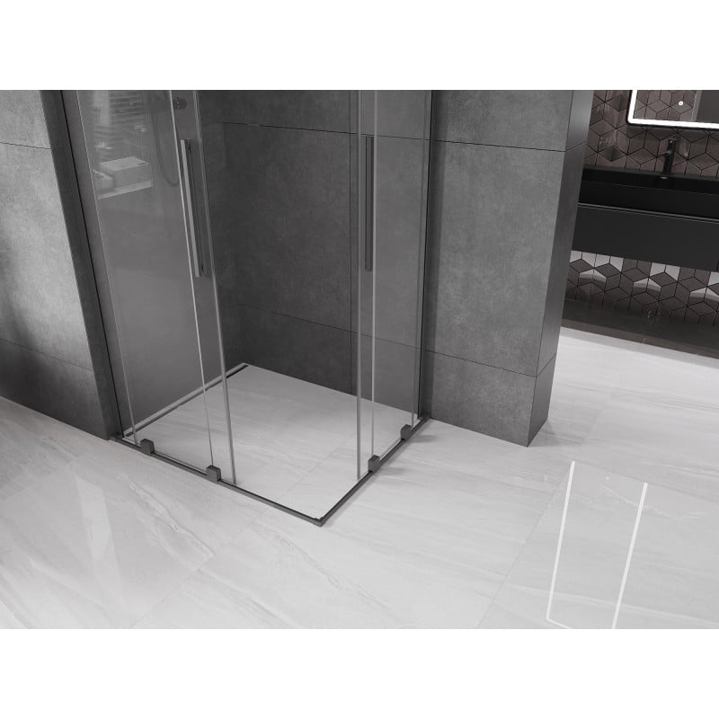 Mexen Velar L Duo kabina prysznicowa rozsuwana 100 x 90 cm, transparent, gun metal - 871-100-090-02-03-95
