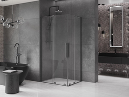 Mexen Velar L Duo kabina prysznicowa rozsuwana 90 x 80 cm, transparent, gun metal - 871-090-080-02-03-95