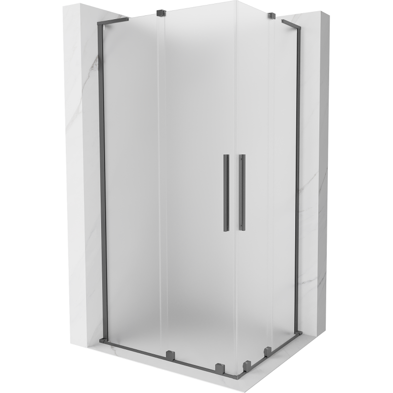 Mexen Velar L Duo kabina prysznicowa rozsuwana 90 x 80 cm, szron, gun metal - 871-090-080-02-33-95