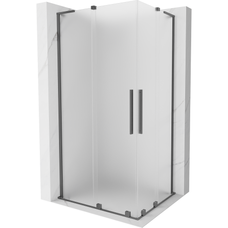 Mexen Velar L Duo kabina prysznicowa rozsuwana 90 x 80 cm, szron, gun metal - 871-090-080-02-33-95