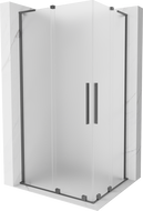 Mexen Velar L Duo kabina prysznicowa rozsuwana 90 x 80 cm, szron, gun metal - 871-090-080-02-33-95