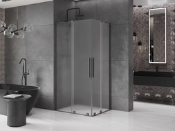 Mexen Velar L Duo kabina prysznicowa rozsuwana 90 x 80 cm, szron, gun metal - 871-090-080-02-33-95