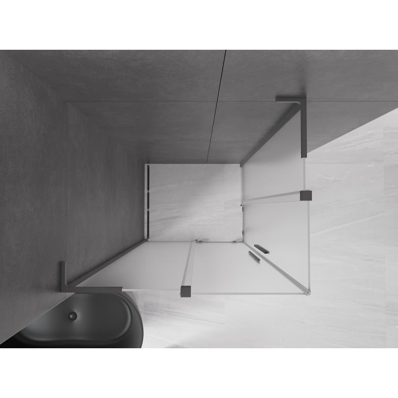 Mexen Velar L Duo kabina prysznicowa rozsuwana 90 x 80 cm, szron, gun metal - 871-090-080-02-33-95