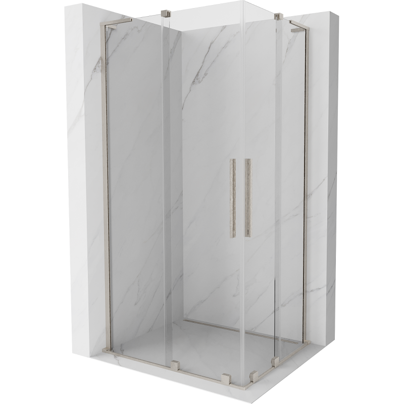 Mexen Velar L Duo kabina prysznicowa rozsuwana 90 x 80 cm, transparent, nikiel szczotkowany - 871-090-080-02-03-97
