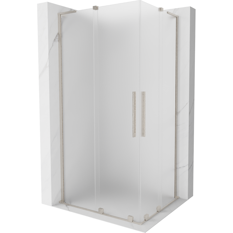 Mexen Velar L Duo kabina prysznicowa rozsuwana 100 x 90 cm, szron, nikiel szczotkowany - 871-100-090-02-33-97