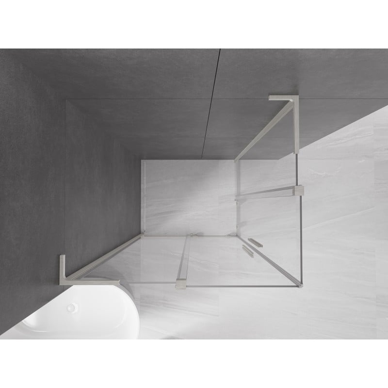 Mexen Velar L Duo kabina prysznicowa rozsuwana 100 x 90 cm, transparent, nikiel szczotkowany - 871-100-090-02-03-97