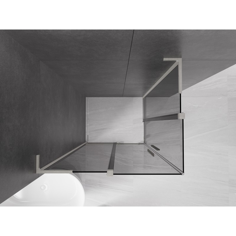 Mexen Velar L Duo kabina prysznicowa rozsuwana 100 x 90 cm, grafit, nikiel szczotkowany - 871-100-090-02-43-97