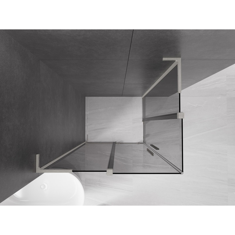 Mexen Velar L Duo kabina prysznicowa rozsuwana 90 x 80 cm, grafit, nikiel szczotkowany - 871-090-080-02-43-97