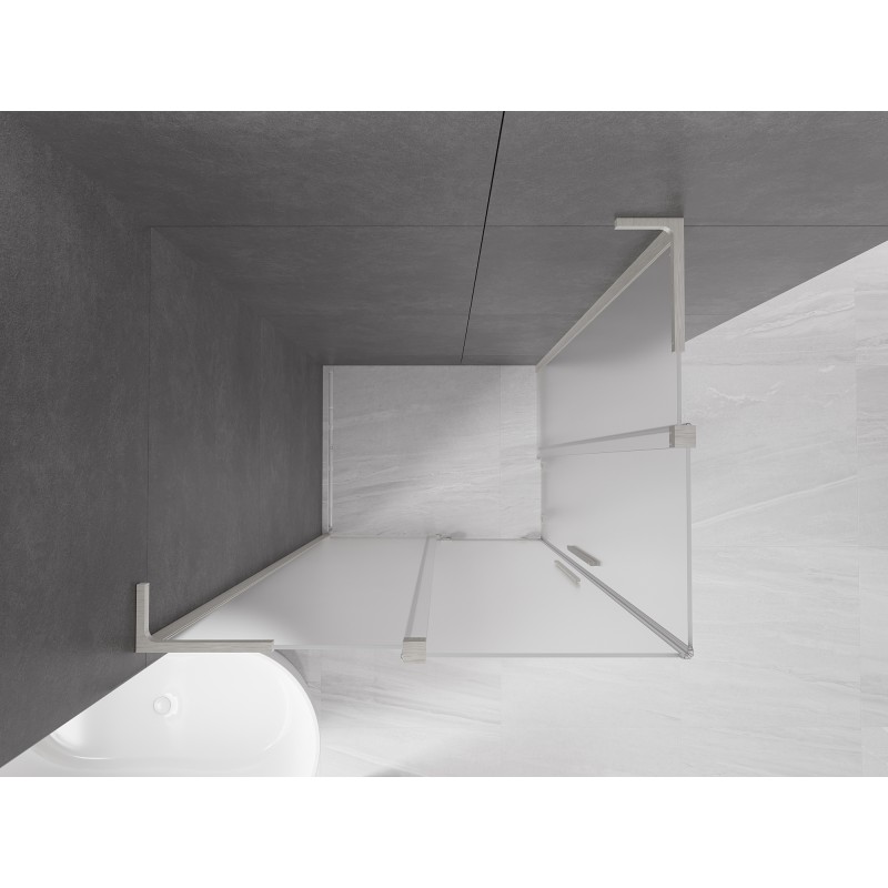 Mexen Velar L Duo kabina prysznicowa rozsuwana 100 x 90 cm, szron, nikiel szczotkowany - 871-100-090-02-33-97