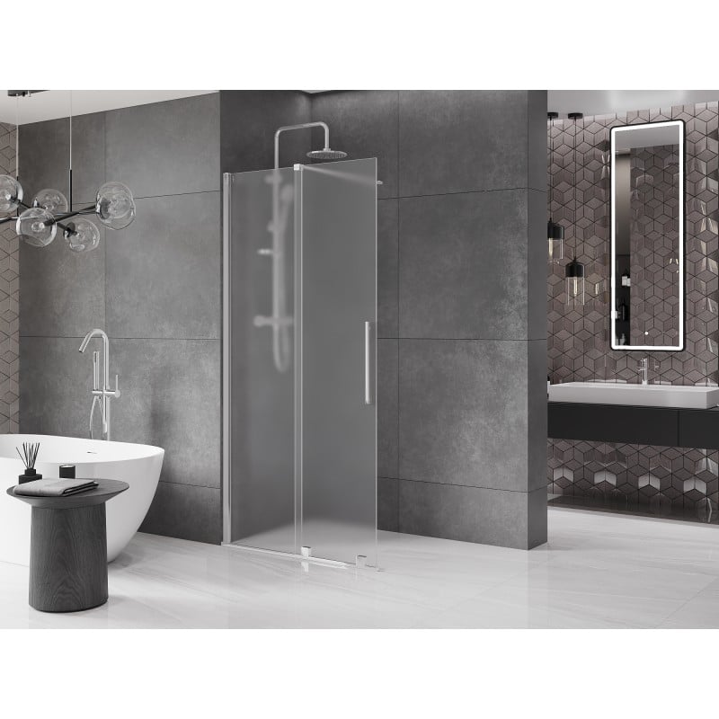 Mexen Velar ścianka prysznicowa rozsuwana Walk-in 80 x 200 cm, szron 8 mm, chrom - 871-080-000-33-01