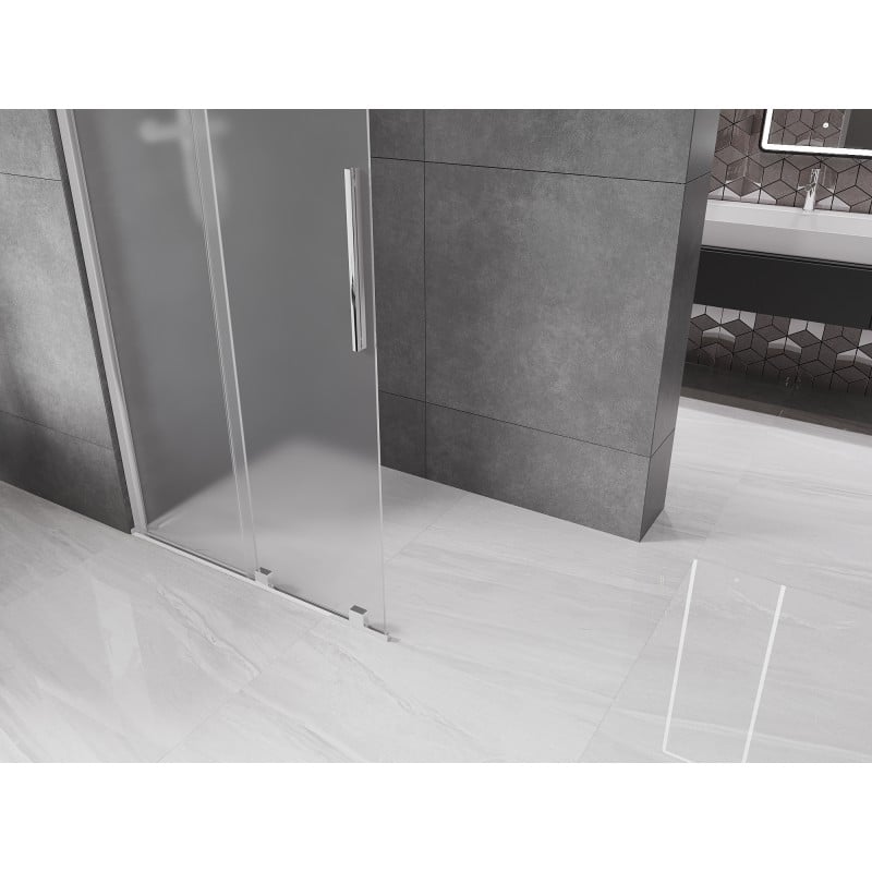 Mexen Velar ścianka prysznicowa rozsuwana Walk-in 85 x 200 cm, szron 8 mm, chrom - 871-085-000-33-01