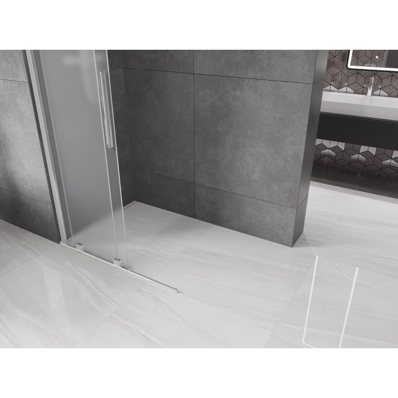 Mexen Velar ścianka prysznicowa rozsuwana Walk-in 110 x 200 cm, szron 8 mm, chrom - 871-110-000-33-01