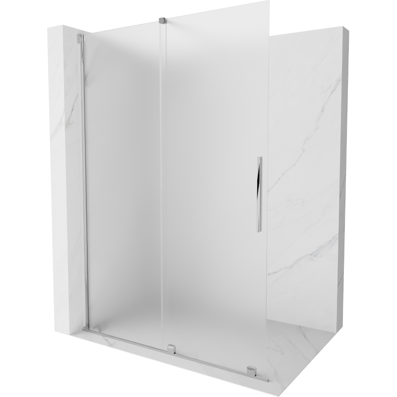 Mexen Velar ścianka prysznicowa rozsuwana Walk-in 130 x 200 cm, szron 8 mm, chrom - 871-130-000-33-01