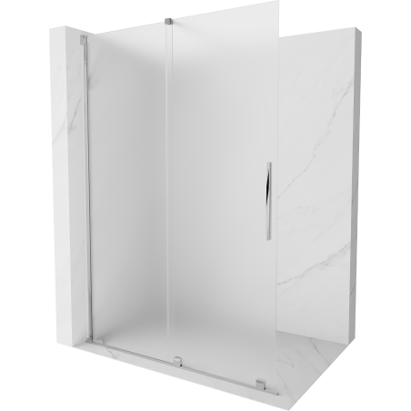 Mexen Velar ścianka prysznicowa rozsuwana Walk-in 130 x 200 cm, szron 8 mm, chrom - 871-130-000-33-01