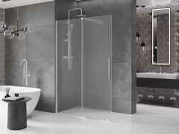 Mexen Velar ścianka prysznicowa rozsuwana Walk-in 150 x 200 cm, szron 8 mm, chrom - 871-150-000-33-01
