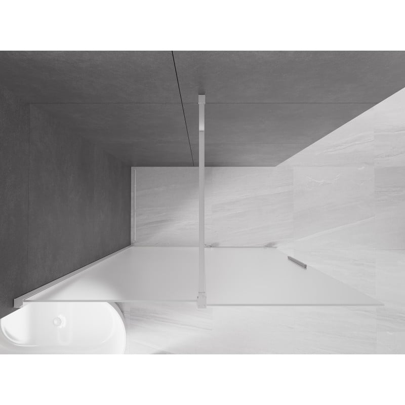 Mexen Velar ścianka prysznicowa rozsuwana Walk-in 130 x 200 cm, szron 8 mm, chrom - 871-130-000-33-01