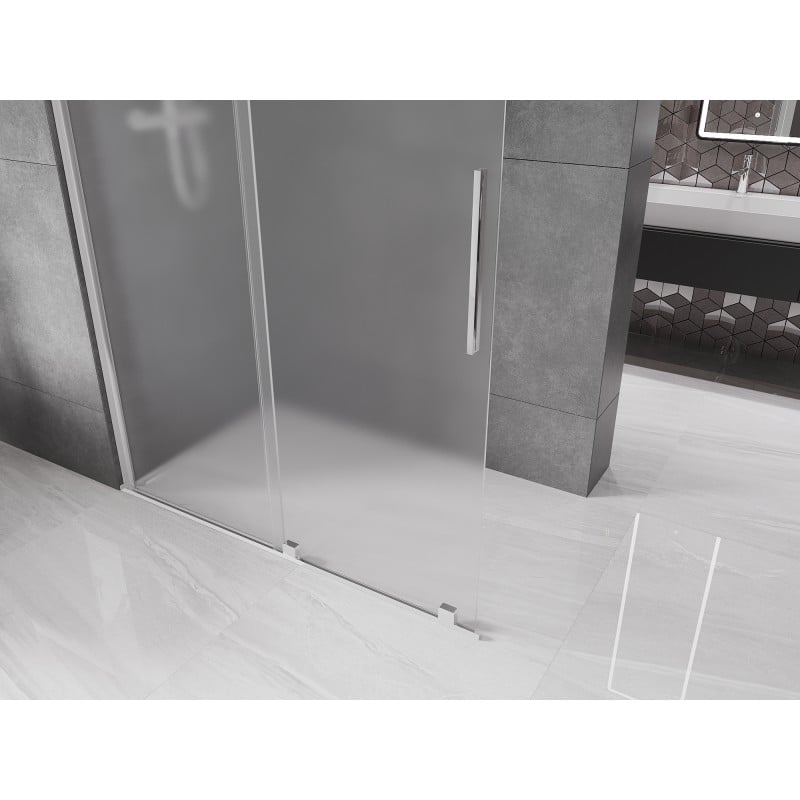 Mexen Velar ścianka prysznicowa rozsuwana Walk-in 160 x 200 cm, szron 8 mm, chrom - 871-160-000-33-01