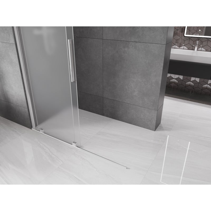 Mexen Velar ścianka prysznicowa rozsuwana Walk-in 150 x 200 cm, szron 8 mm, chrom - 871-150-000-33-01