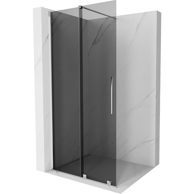 Mexen Velar ścianka prysznicowa rozsuwana Walk-in 80 x 200 cm, grafit 8 mm, chrom - 871-080-000-43-01