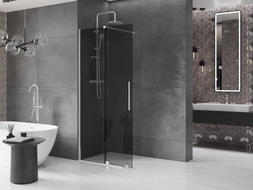 Mexen Velar ścianka prysznicowa rozsuwana Walk-in 100 x 200 cm, grafit 8 mm, chrom - 871-100-000-43-01