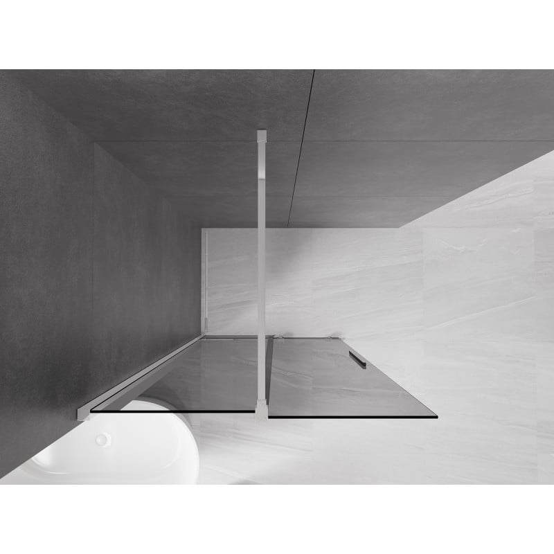 Mexen Velar ścianka prysznicowa rozsuwana Walk-in 80 x 200 cm, grafit 8 mm, chrom - 871-080-000-43-01