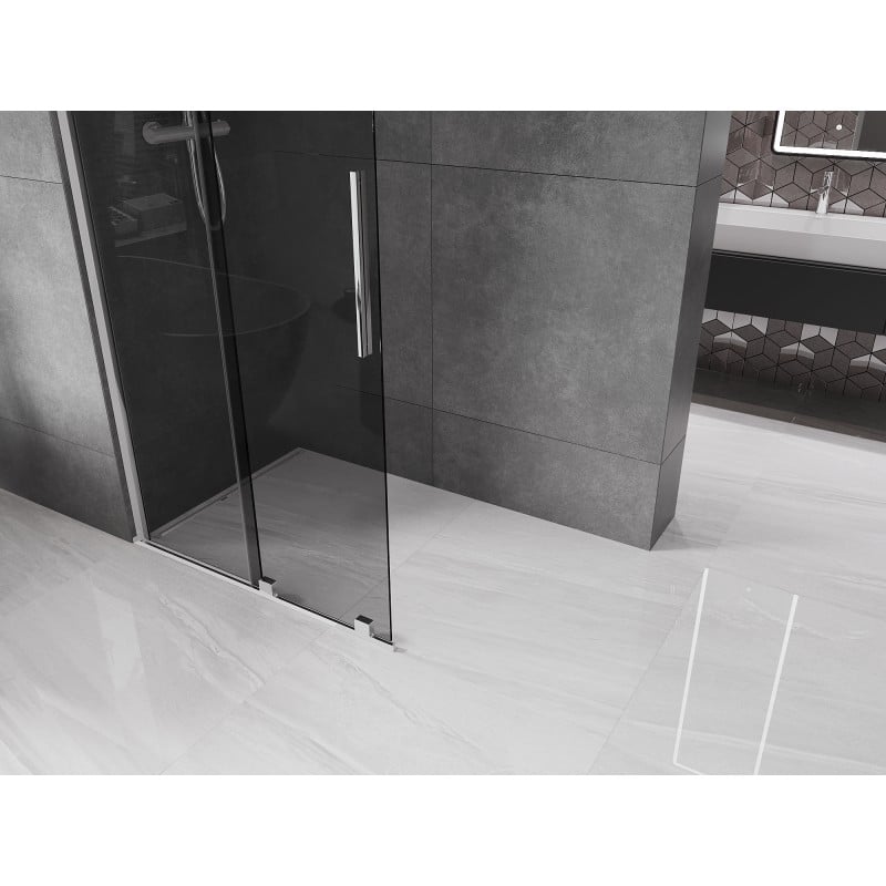 Mexen Velar ścianka prysznicowa rozsuwana Walk-in 120 x 200 cm, grafit 8 mm, chrom - 871-120-000-43-01