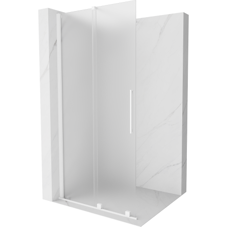 Mexen Velar ścianka prysznicowa rozsuwana Walk-in 100 x 200 cm, szron 8 mm, biała - 871-100-000-33-20