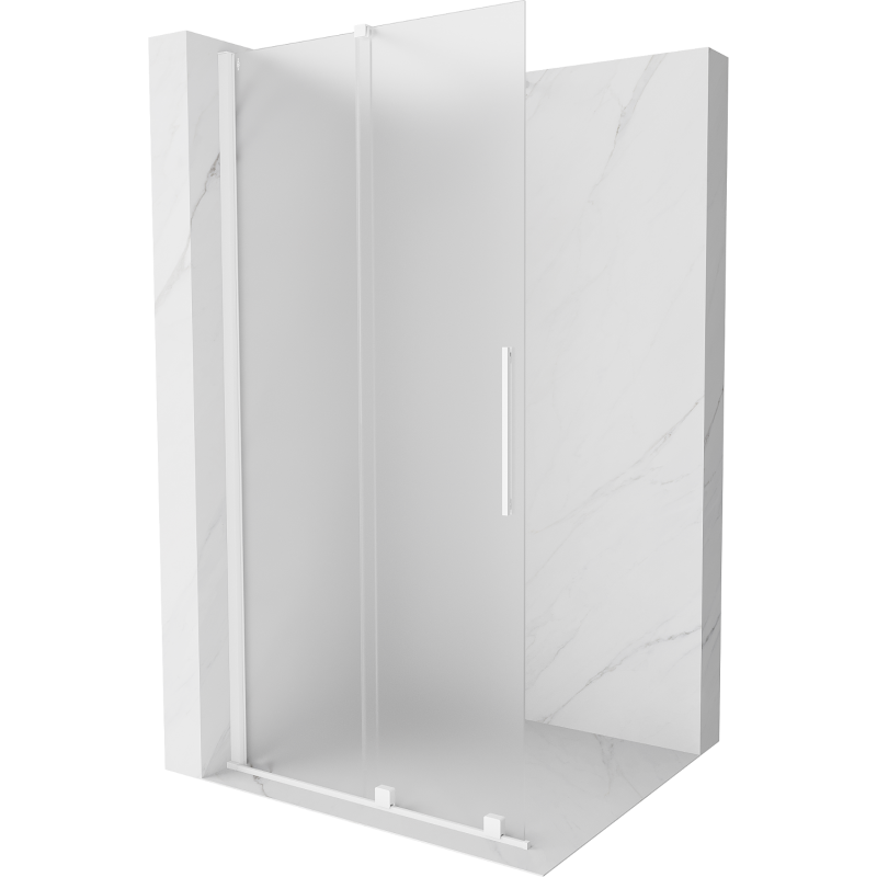 Mexen Velar ścianka prysznicowa rozsuwana Walk-in 120 x 200 cm, szron 8 mm, biała - 871-120-000-33-20