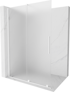 Mexen Velar ścianka prysznicowa rozsuwana Walk-in 130 x 200 cm, szron 8 mm, biała - 871-130-000-33-20