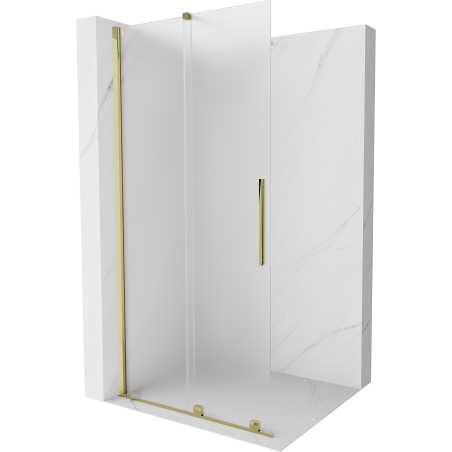 Mexen Velar ścianka prysznicowa rozsuwana Walk-in 70 x 200 cm, szron 8 mm, złota - 871-070-000-33-50