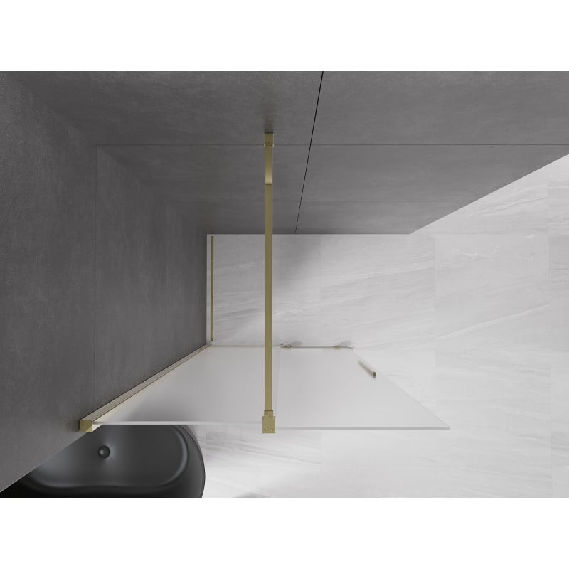 Mexen Velar ścianka prysznicowa rozsuwana Walk-in 75 x 200 cm, szron 8 mm, złota - 871-075-000-33-50