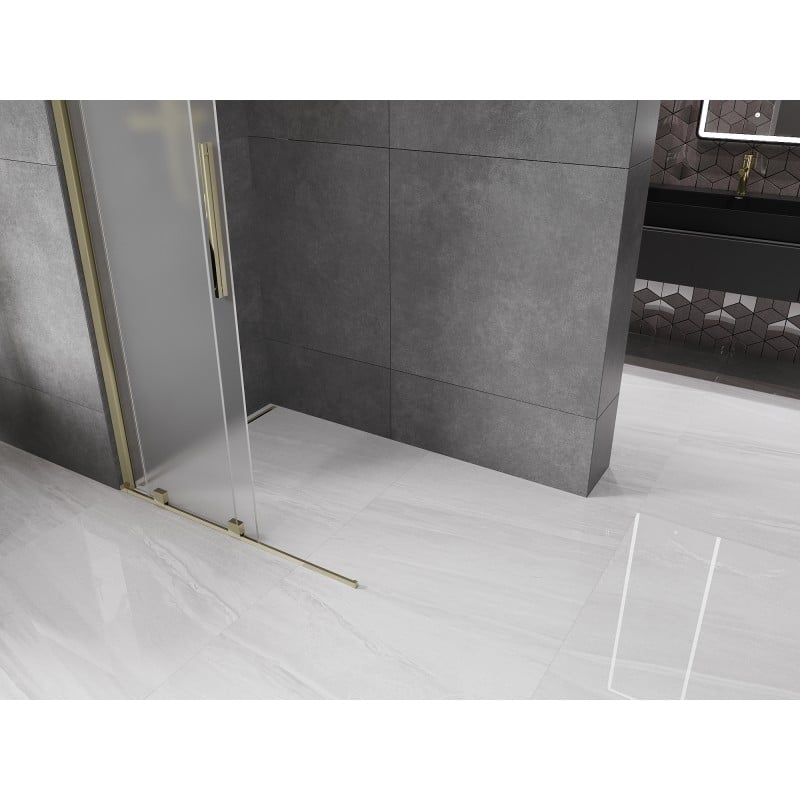 Mexen Velar ścianka prysznicowa rozsuwana Walk-in 70 x 200 cm, szron 8 mm, złota - 871-070-000-33-50