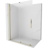 Mexen Velar ścianka prysznicowa rozsuwana Walk-in 160 x 200 cm, szron 8 mm, złota - 871-160-000-33-50