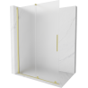 Mexen Velar ścianka prysznicowa rozsuwana Walk-in 140 x 200 cm, szron 8 mm, złota szczotkowana - 871-140-000-33-55