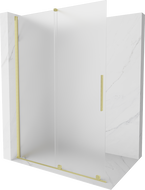 Mexen Velar ścianka prysznicowa rozsuwana Walk-in 150 x 200 cm, szron 8 mm, złota szczotkowana - 871-150-000-33-55