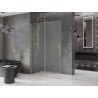 Mexen Velar ścianka prysznicowa rozsuwana Walk-in 140 x 200 cm, szron 8 mm, złota szczotkowana - 871-140-000-33-55