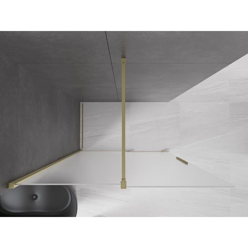 Mexen Velar ścianka prysznicowa rozsuwana Walk-in 160 x 200 cm, szron 8 mm, złota szczotkowana - 871-160-000-33-55