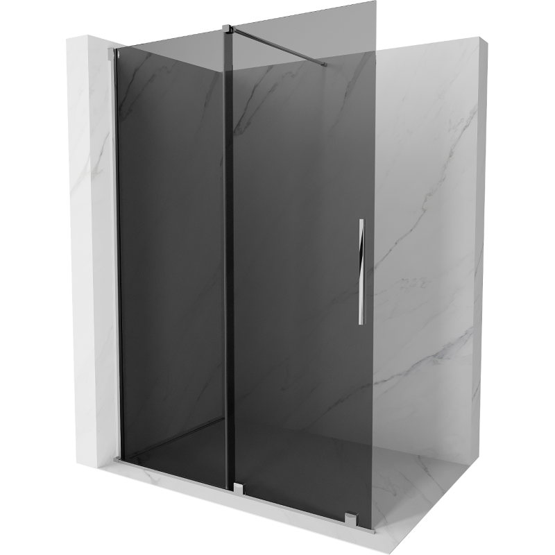 Mexen Velar ścianka prysznicowa rozsuwana Walk-in 150 x 200 cm, grafit 8 mm, chrom - 871-150-000-43-01