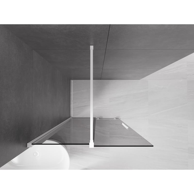 Mexen Velar ścianka prysznicowa rozsuwana Walk-in 110 x 200 cm, grafit 8 mm, biała - 871-110-000-43-20