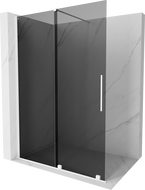 Mexen Velar ścianka prysznicowa rozsuwana Walk-in 160 x 200 cm, grafit 8 mm, biała - 871-160-000-43-20
